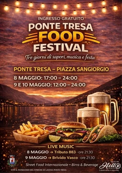 Lavena Ponte Tresa Food Festival 2026: tre giorni di street food sul