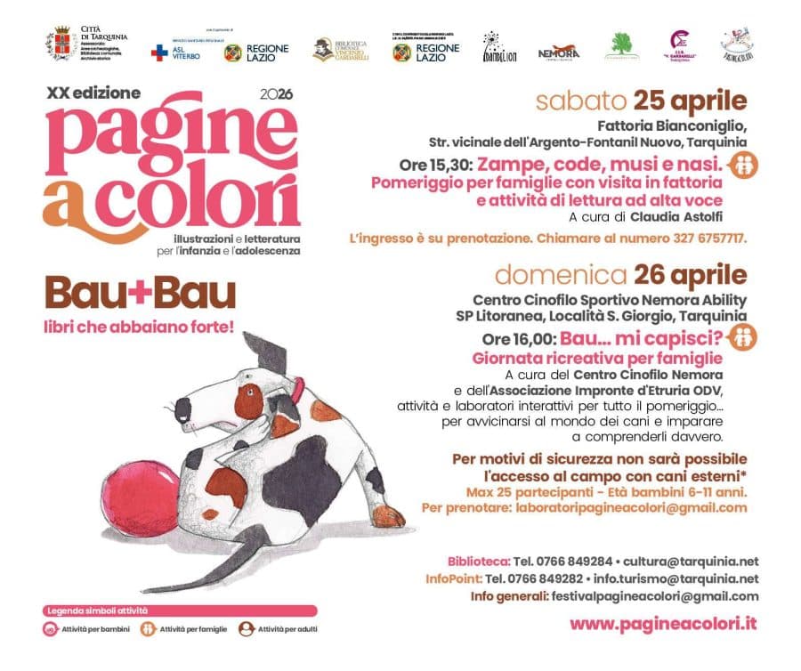 PAGINEaCOLORI: weekend family a Tarquinia tra animali e lettura (25-26