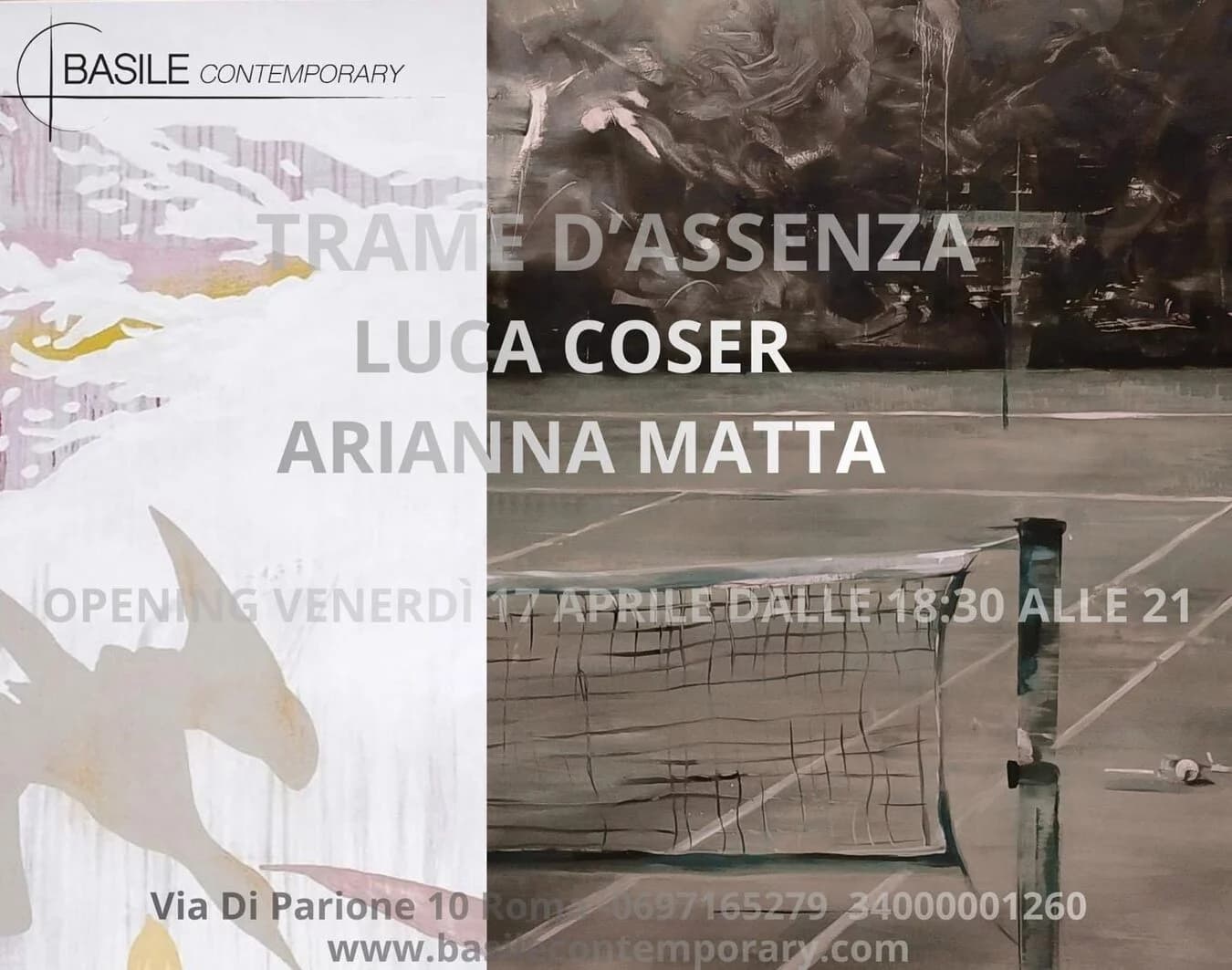Trame d'assenza: Luca Coser e Arianna Matta a Basile Contemporary (Roma)